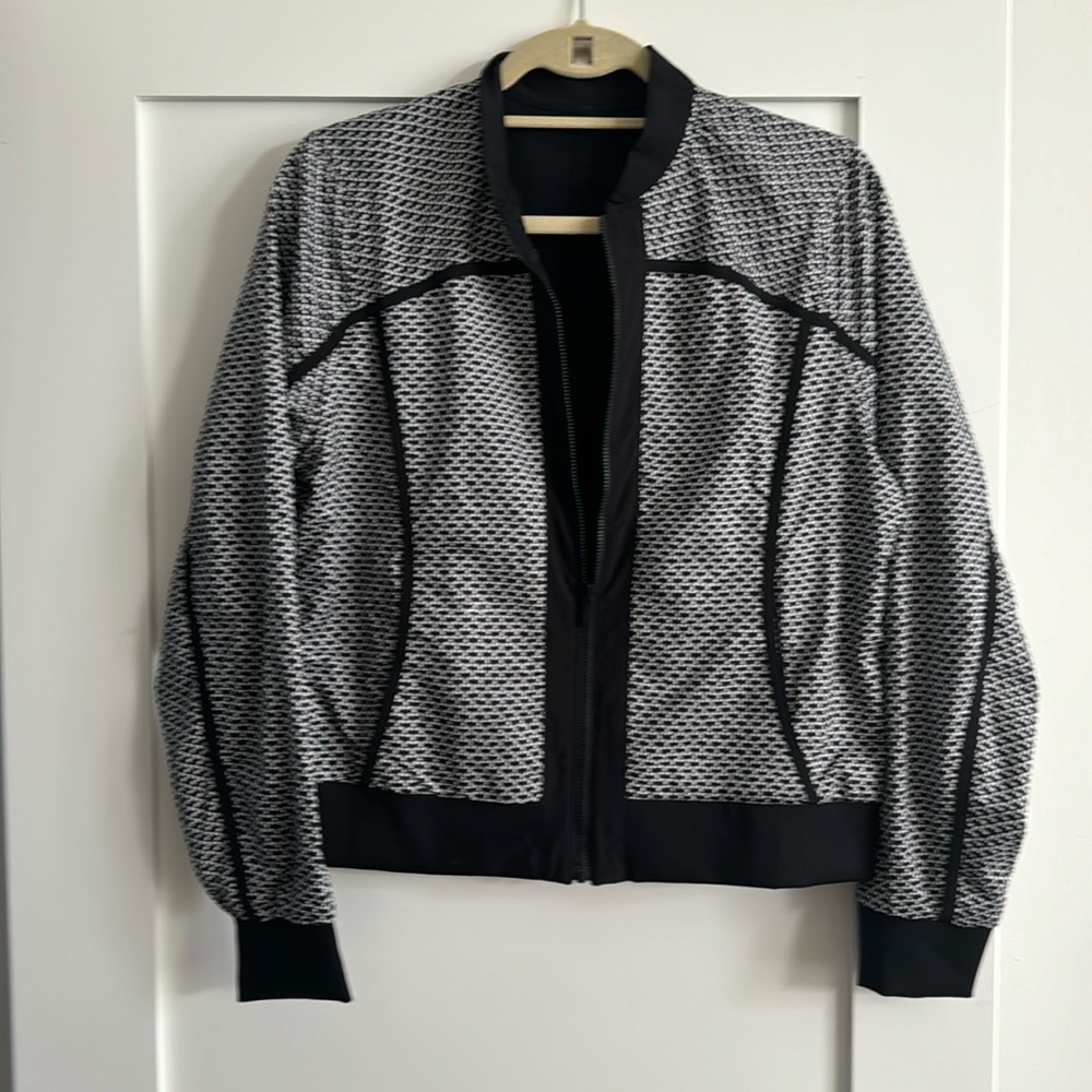 Athletic jacket  blackk and white